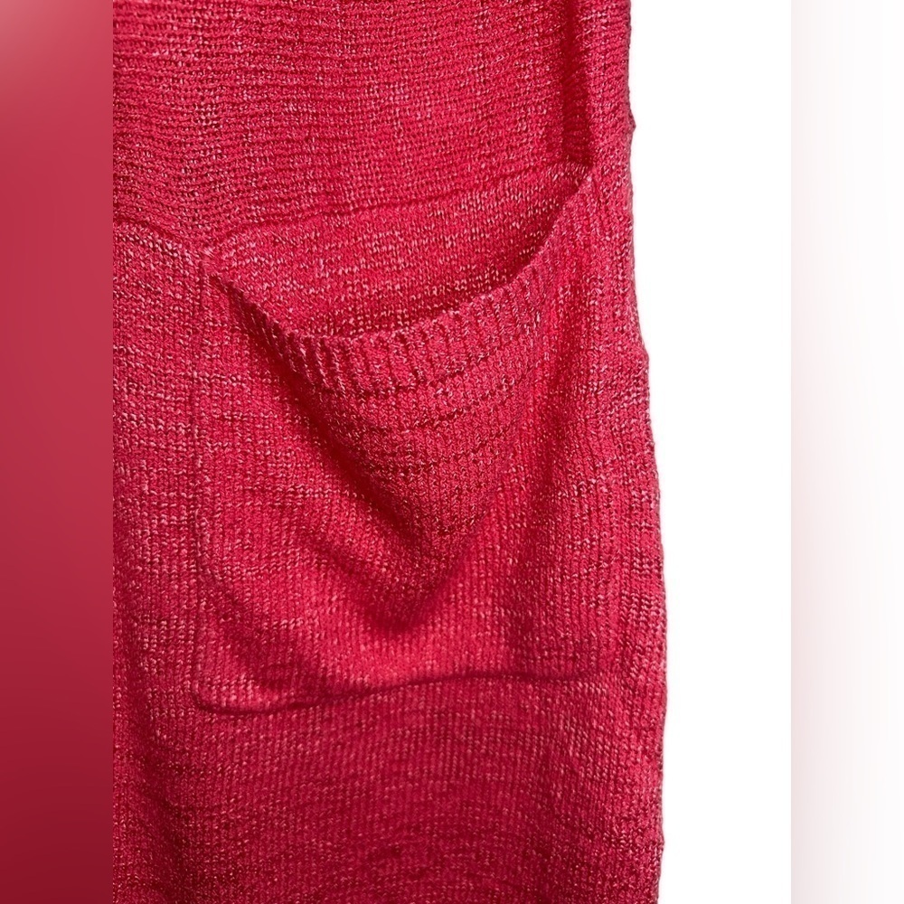 067. Soft SURROUNDINGS S-M Oversized Pink Metallic Knit Slouchy Pockets Dress - Picture 9 of 11